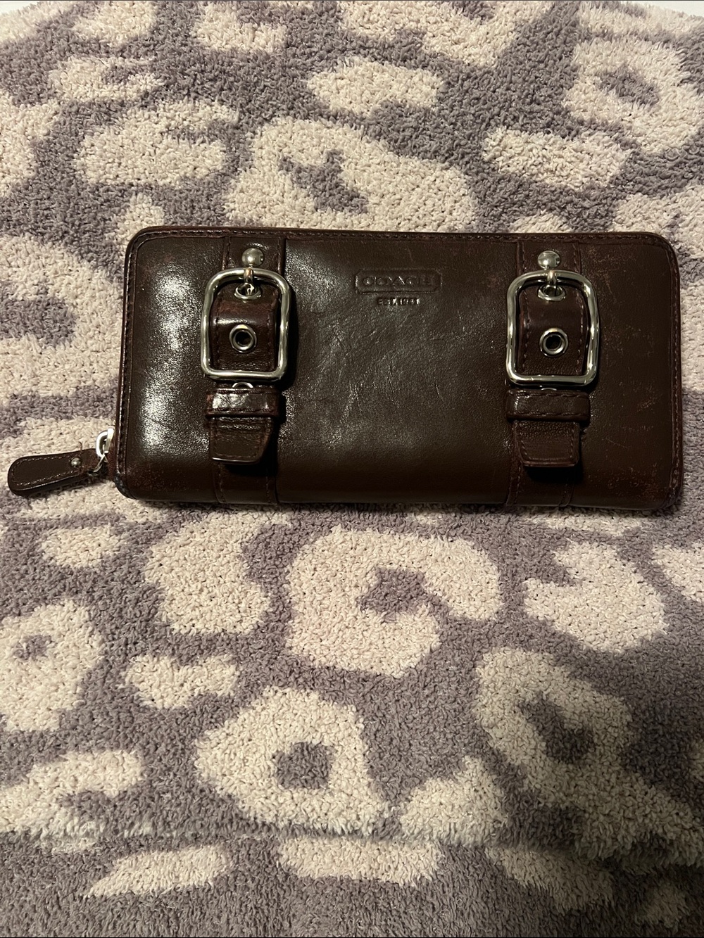 Vintage Coach Zoe Double Pouch Zip Around Wallet - Picture 8 of 15